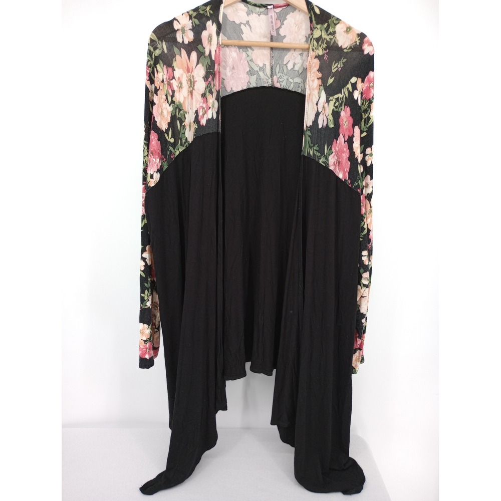 Cool Melon Cardigan women's 2XL Floral Open Front Draped Long Sleeve